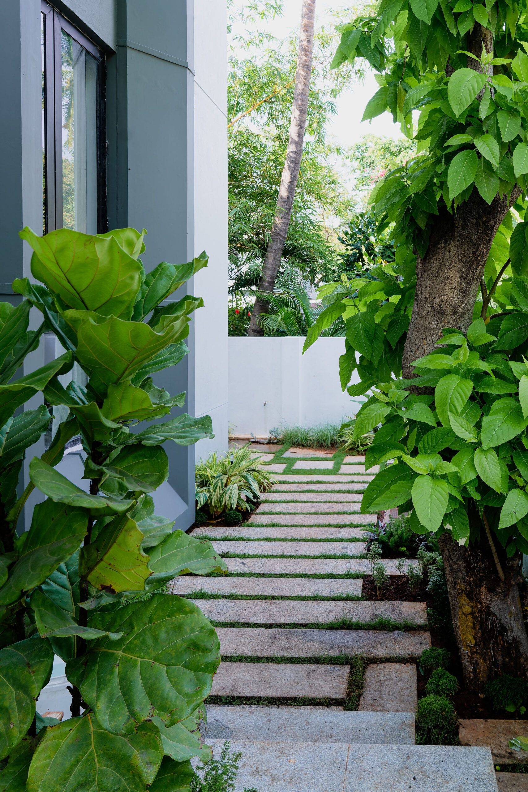 Landscaping with stone work